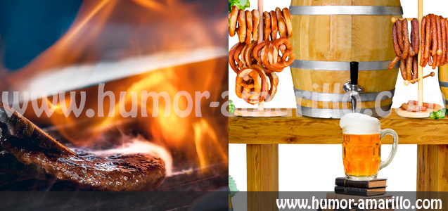 Menú: Asado Argentino con barra libre de carnes y bebida, ideal para despedidas de soltero y soltera, humor Amarillo Cambrils